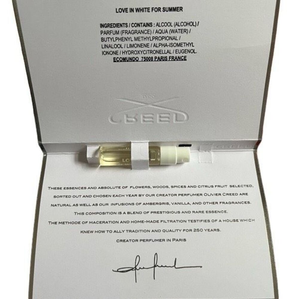 Creed for Women Love in White for the Summer Perfume Sample Size